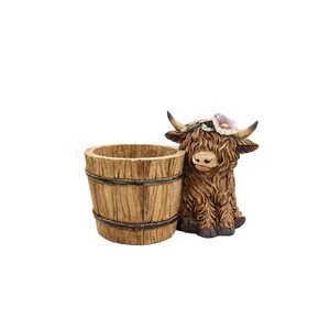 Maceta de Cerámica con Diseño de Vaca Highland, Adorno de Jardín para Exteriores, Macetero con Diseño de Animal - Product Image 5