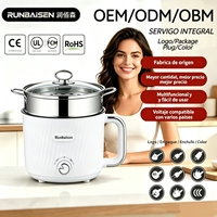 Cuisinière électrique antiadhésive mini 600W 110V 1,8L avec cuiseur vapeur à double niveau. Convient aux dortoirs familiaux, logo personnalisé et OEM/ODM