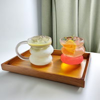 Tasse à café irrégulière en verre borosilicate transparent résistant à la chaleur, idéale pour le lait