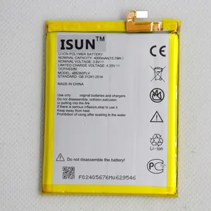 Batterie ISUNOO 466380PLV pour <span class=keywords><strong>ZTE</strong></span> Blade A610 A610C A610T BA610C BA610T 466380PLV 4000mAh Batterie interne de téléphone portable - Product Image 1