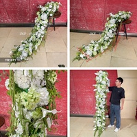 Nouvelle Collection 2027 : Centres de Table et Décorations de Mariage en Fleurs Artificielles – Chemin de Table en Soie Rose Blanche et Verte pour Table