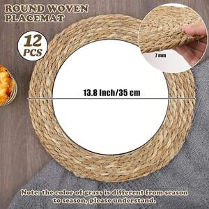 Wholesale Natural Round Woven <b>Placemats</b> Wicker Seagrass <b>Placemat</b> <b>Rattan</b> <b>Placemats</b> - Product Image 2