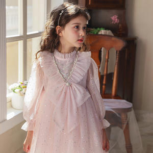 Robes en Tulle pour Bébés Filles, Vente en Gros, Nouveauté Printemps, Robe de Princesse Rose avec Nœud et Dentelle pour Fête 0421A22118-1 - Product Image 6