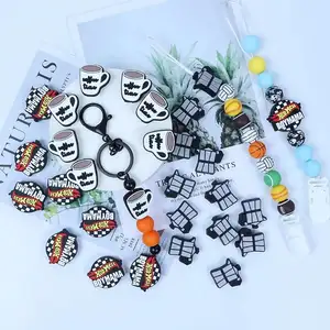 Fabriek Prijs Custom Halloween Kerstmuts Siliconen Focale Kralen Voor Pennen Maken Zachte Bpa Gratis Siliconen Baby Bijtring Kralen