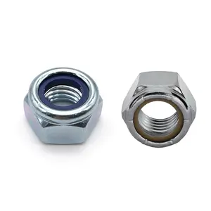 High quality din985 stainless steel ss 316 m14 m16 m20 m24 hexagon nylon lock nut 1/4-20 inch nylon inserted self locking nuts