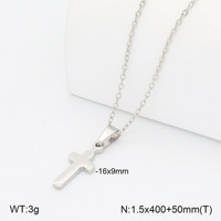 Ensemble collier et bracelet assortis en acier inoxydable POWELL avec pendentif croix en zircon, plaqué or 18 carats, chaîne figaro, bijoux romantiques pour femmes