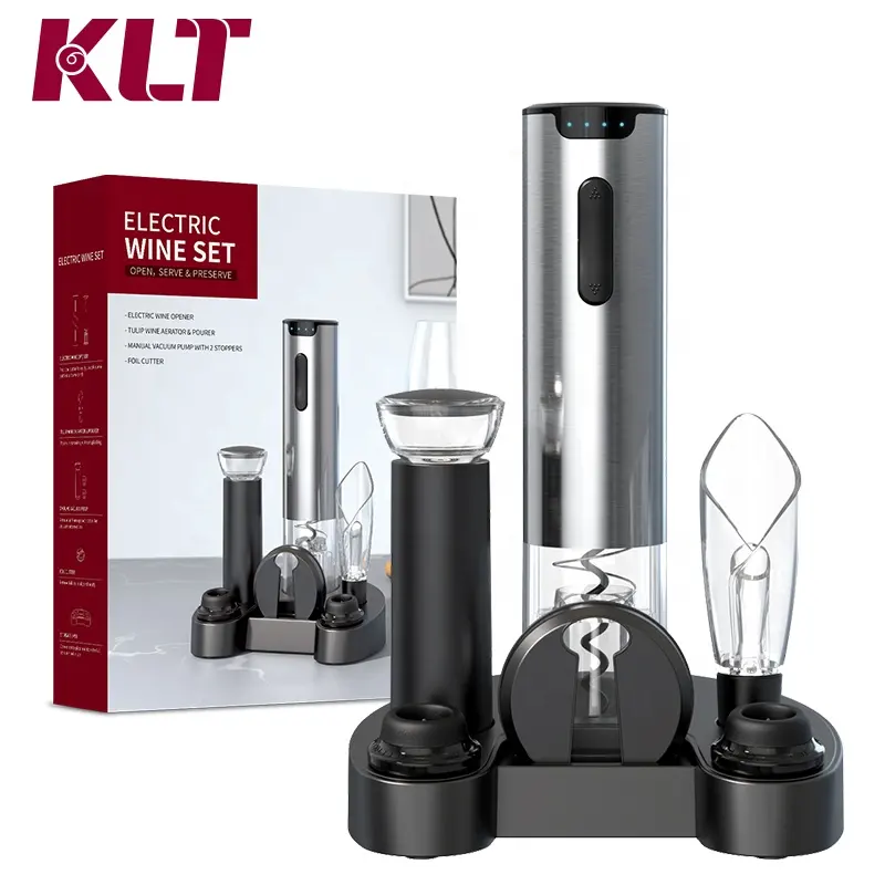 Amazon Bestseller Battery Operated Electric Automatic Red Wine Opener Set
