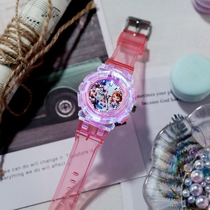 Jam tangan lampu <span class=keywords><strong>analog</strong></span> untuk anak perempuan, arloji vintage bercahaya plastik lampu kilat <span class=keywords><strong>analog</strong></span> untuk anak-anak