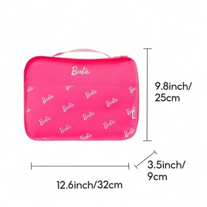 Bolsa de almacenamiento de ropa MINISO, serie <span class=keywords><strong>Barbie</strong></span>, rosa, alta calidad, 100% poliéster, con asa, juego de 3 piezas - Product Image 5