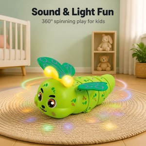 Juguete <span class=keywords><strong>de</strong></span> Oruga <span class=keywords><strong>El</strong></span>éctrica Bailarina, Gusano Universal que Camina y se Mueve con Música y Luz, Insecto LED Brillante que Canta y Baila - Product Image 2