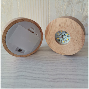 Ấm trắng bằng gỗ Vòng LED đèn cơ sở đứng ánh sáng ban đêm pha lê hiển thị chủ với năng lượng pin - Product Image 6