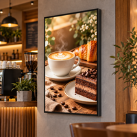 Kotak Lampu Iklan Tarik Keluar Slim LED Poster Display Bingkai Aluminium untuk Restoran, Kafe, dan Hotel