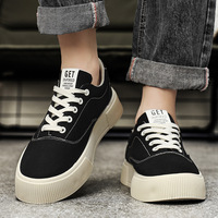 Nouvelles Chaussures en Toile Tendance et Polyvalentes, Basses à Lacets, Respirantes, Décontractées, avec Design Simple Effet Gâteau Éponge, pour Été, Automne, Hiver