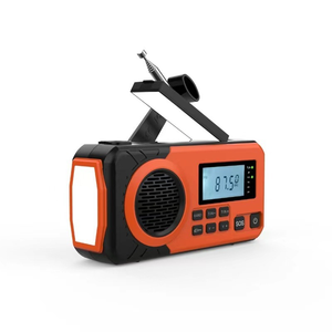 Radio multifonctionnelle AM FM avec manivelle solaire, charge USB, écran LCD, alarme, étanche, radio portable pour l'extérieur - Product Image 2
