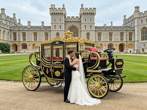 Chariot de mariage électrique OEM doré sculpté, style royal, en promotion - Product Image 2