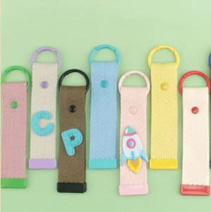 Porte-clés personnalisé en toile tissée brodée, étiquette vierge en tissu, vente en gros DIY - Product Image 3