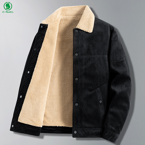 Veste en cachemire personnalisée pour hommes Veste décontractée en velours côtelé de grande taille Polaire en polyester pour hommes - Product Image 2