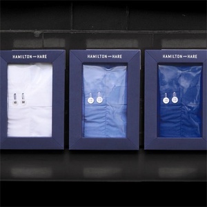 Boîtes en papier pliées avec logo personnalisé Boîte d'emballage de T-shirt de sous-vêtements pour hommes avec <span class=keywords><strong>cintre</strong></span> - Product Image 3
