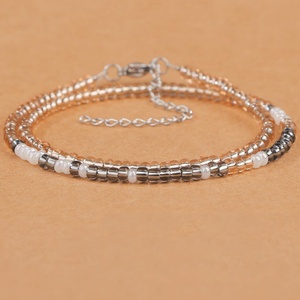 Pulsera de Cuentas de Arroz con Código Morse, Pulsera de Doble Capa con Cuentas de Cristal para Parejas, Regalo de Cumpleaños, Te Amo - Product Image 6