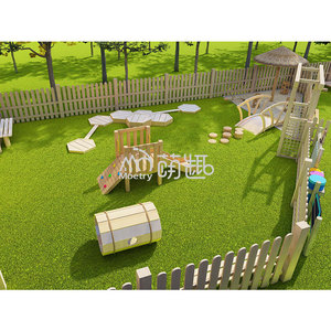 Moetry Ensemble d'activités d'extérieur en bois naturel pour enfants, mobilier de jeu pour tout-petits, idéal pour la garderie et les jeux intérieurs - Product Image 2