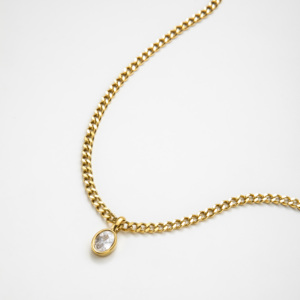 YF3635 Collar de Cadena Cubana con Colgante de Estrella de Acero Inoxidable Chapado en Oro de 18k, Resistente al Agua y al Deslustre, con Zirconia 5A, Estilo Vintage - Product Image 4