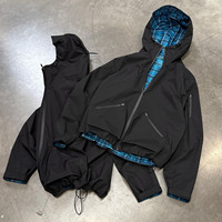 Veste coupe-vent réversible à double carreaux latéraux imperméable de haute qualité, fabriquée sur mesure pour hommes