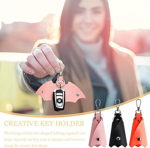 Entrega Rápida, Llavero de Cuero con Forma de Murciélago, Estuche Plegable para Guardar Llaves de Coche, Gran Capacidad, para Coche, SUV, Motocicleta - Product Image 3
