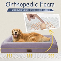 Lit pour chien Cocon classique et confortable, imperméable, avec mousse orthopédique alvéolée, rebord 360°, emballage carton, pour grands chiens, amovible