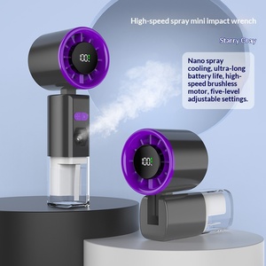 <span class=keywords><strong>Ventilateur</strong></span> portable sans fil 2026 en gros, mini-<span class=keywords><strong>ventilateur</strong></span> de poche avec brumisateur, <span class=keywords><strong>humidificateur</strong></span> USB rechargeable 1800 mAh, pulvérisateur d'eau - Product Image 5