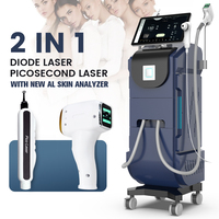 Appareil professionnel 2-en-1 d'épilation laser à diode et laser Pico 808nm, pour usage commercial en clinique, dispositif laser à diode pour une épilation permanente