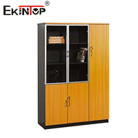 Ekintop Petit Bureau de Direction Mobilier de Bureau Moderne et Économique en Bois Table de Bureau de PDG avec Tiroirs et Bibliothèques