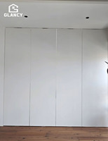 Wholesale Modern Solid Wood Dampproof Soundproof Office Movable Wall Partition Wall Wooden Sliding Folding Door