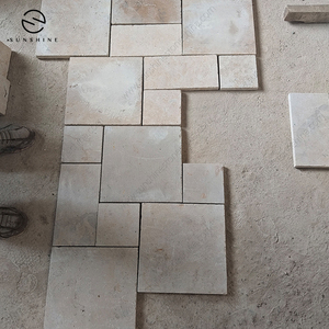 بلاط من الحجر الجيري المستزرع في الهواء الطلق ، أرضيات أرضية مربعة مقطوعة من حجر اللامع للاستخدام الخارجي مع تشطيب سطح منقسم - Product Image 5