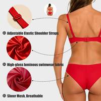 Ensemble de bikini sexy pour femmes avec soutien-gorge rembourré à armatures et strass, lingerie push-up amovible pour adultes