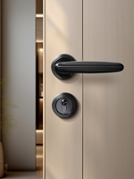 Manija Circular de Aleación de Zinc Negro Mate de Diseño Moderno y Lujoso para Puerta de Madera
