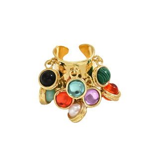 European American Style Women's <b>Open</b> Adjustable <b>Ring</b> With Colored Gemstone Setting Plain Band Index Finger <b>Ring</b> Party Jewelry - Product Image 5