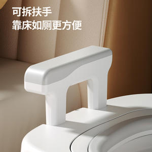 Chaise de toilette souple de 40 cm de large pour personnes âgées, usage hospitalier, commode portable d'intérieur avec poubelle, gris, bleu, rose - Product Image 3