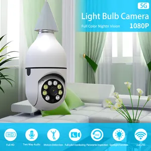 Clearance Black Design Smart Home Light Bulb Lamp Wifi 2MP Camera 360 Degree Pnaoramic Wireless IR Security VR CCTV Camera