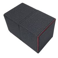 Boîte de jeu de cartes en cuir PU FX, coins carrés, boîte cadeau portable pour cartes à collectionner, intérieur rouge et gris