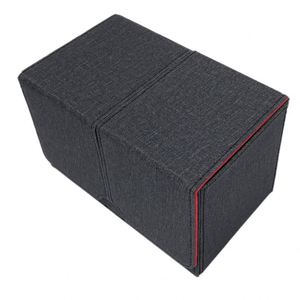 Boîte de jeu de cartes en cuir PU FX, coins carrés, boîte cadeau portable pour cartes à collectionner, intérieur rouge et gris - Product Image 6