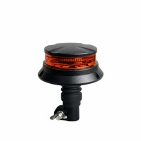 ECE-Zertifizierte LED-Warnleuchte, Notfall-Stroboskoplampe für LKW und Traktoren, Bernsteinfarben, Flexibler Hals, Stangenklemmenhalterung