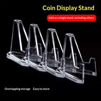 Support d'affichage triangulaire en plastique transparent Wugeon Wugeon-029, petit support pour pièces commémoratives, objets de collection, souvenir de bureau