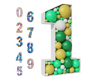 0-9 Balloon storage box Mosaic balloon number frame hollow-out KT foam board birthday wedding party decoration