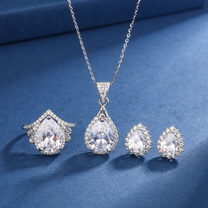 Live Hot Sale Shining 5 karat Moissanite Diamond Pendant Drop Pendant Sweet Elegant Collarbone <b>Necklace</b> - Product Image 2