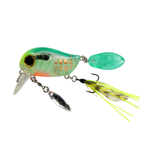 LETOYO Crankbait galleggiante 8g 40mm Mini manovella <span class=keywords><strong>palla</strong></span> in acciaio gancio piuma 3D <span class=keywords><strong>occhi</strong></span> Top esca da pesca in acqua con Spinner esca dura - Product Image 1