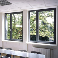 Ventanas Abatibles Modernas de PVC para el Hogar, Estilo Abatible, Marco de PVC, Rejilla Francesa, Persiana de Acero Inoxidable, Aislamiento para Ventanas de Baía