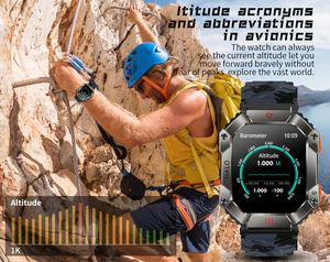 Montre connectée tendance KR80 avec appels Bluetooth, boussole, altimètre, baromètre, écran 2,0 pouces, batterie 650 mAh, tracker d'activité physique, IP67, <span class=keywords><strong>pas</strong></span> <span class=keywords><strong>cher</strong></span> - Product Image 6
