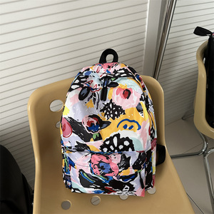 <span class=keywords><strong>Sac</strong></span> <span class=keywords><strong>à</strong></span> <span class=keywords><strong>dos</strong></span> léger de style coréen pour lycéennes, <span class=keywords><strong>sac</strong></span> <span class=keywords><strong>à</strong></span> <span class=keywords><strong>dos</strong></span> <span class=keywords><strong>coloré</strong></span> <span class=keywords><strong>à</strong></span> motifs graffiti pour femmes - Product Image 4