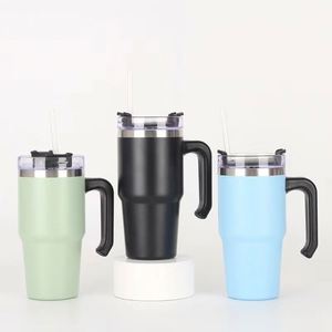 20 oz Tumbler with Straw and Lid Travel Mug with Handle <b>Portable</b> <b>Vacuum</b> Insulated Coffee Mug Stainless Steel Reusable - Product Image 1