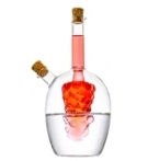 Venta al por mayor de vidrio transparente a prueba de fugas de doble capa bote de aceite de salsa de soja botella de vinagre <span class=keywords><strong>con</strong></span> juegos de difusor de caña - Product Image 2